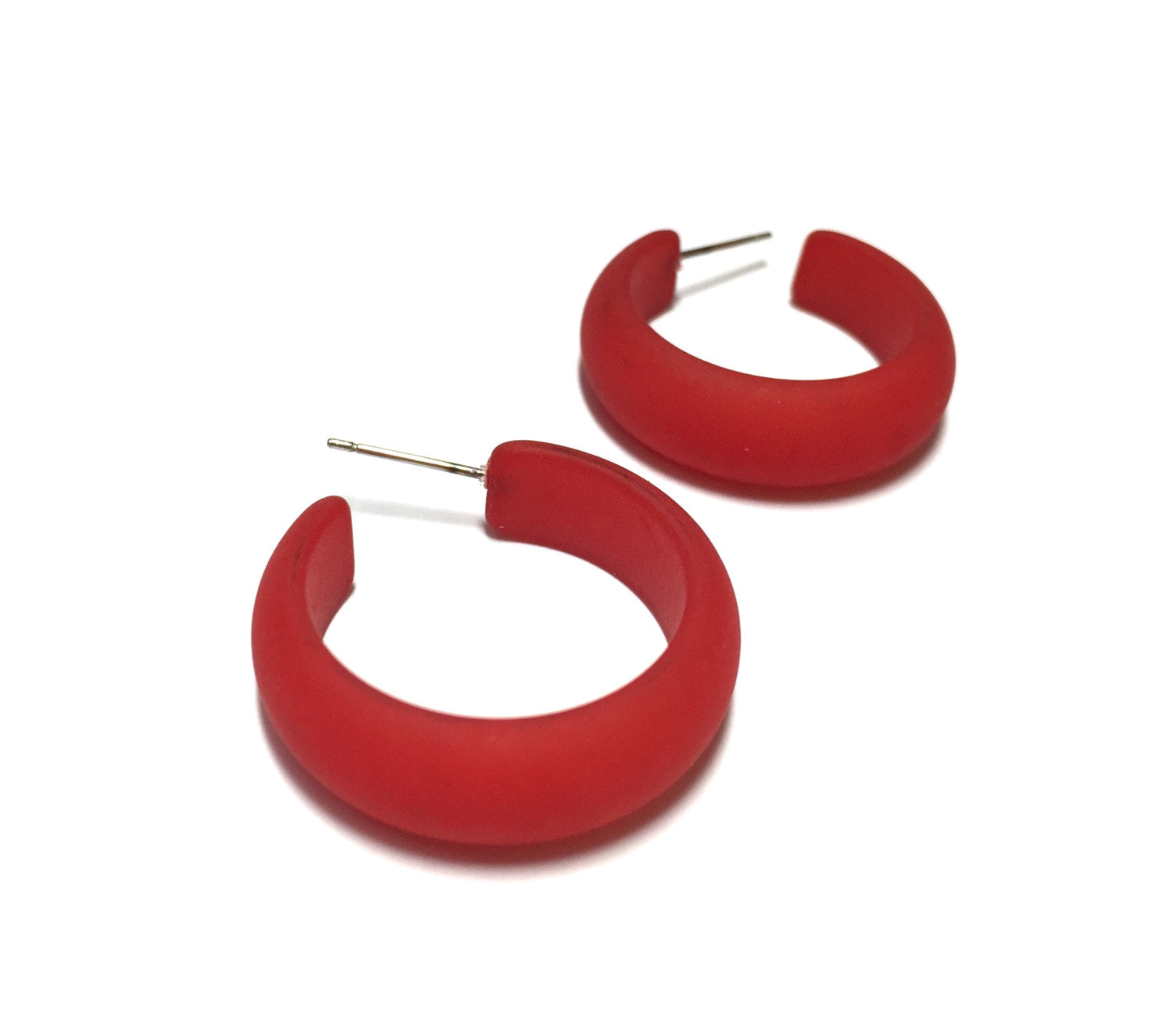 bright red simple hoops