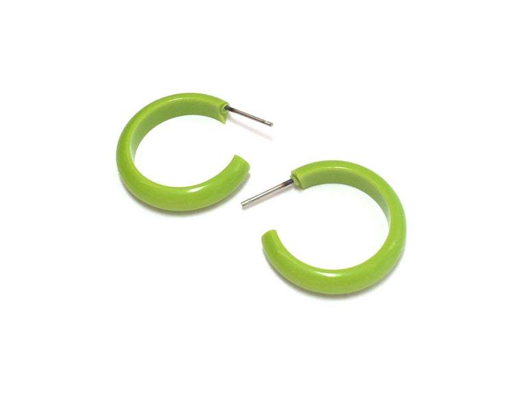 neon green hoop earrings