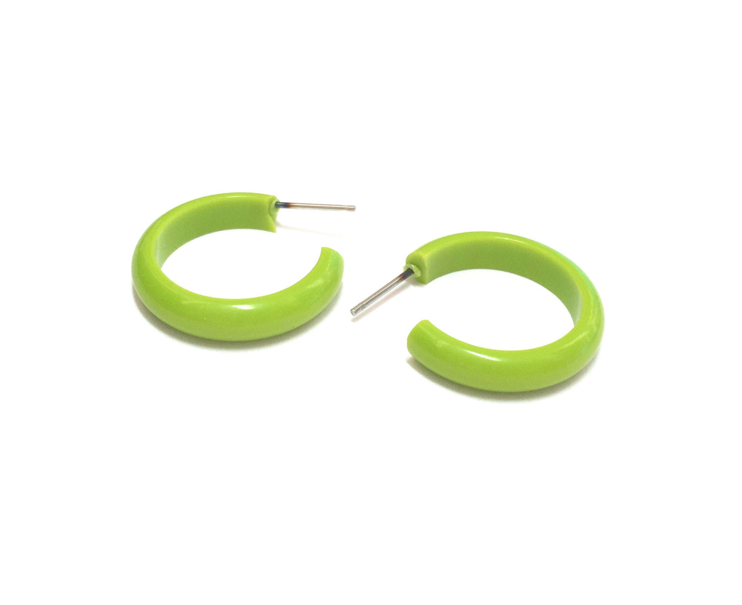lucite green hoops