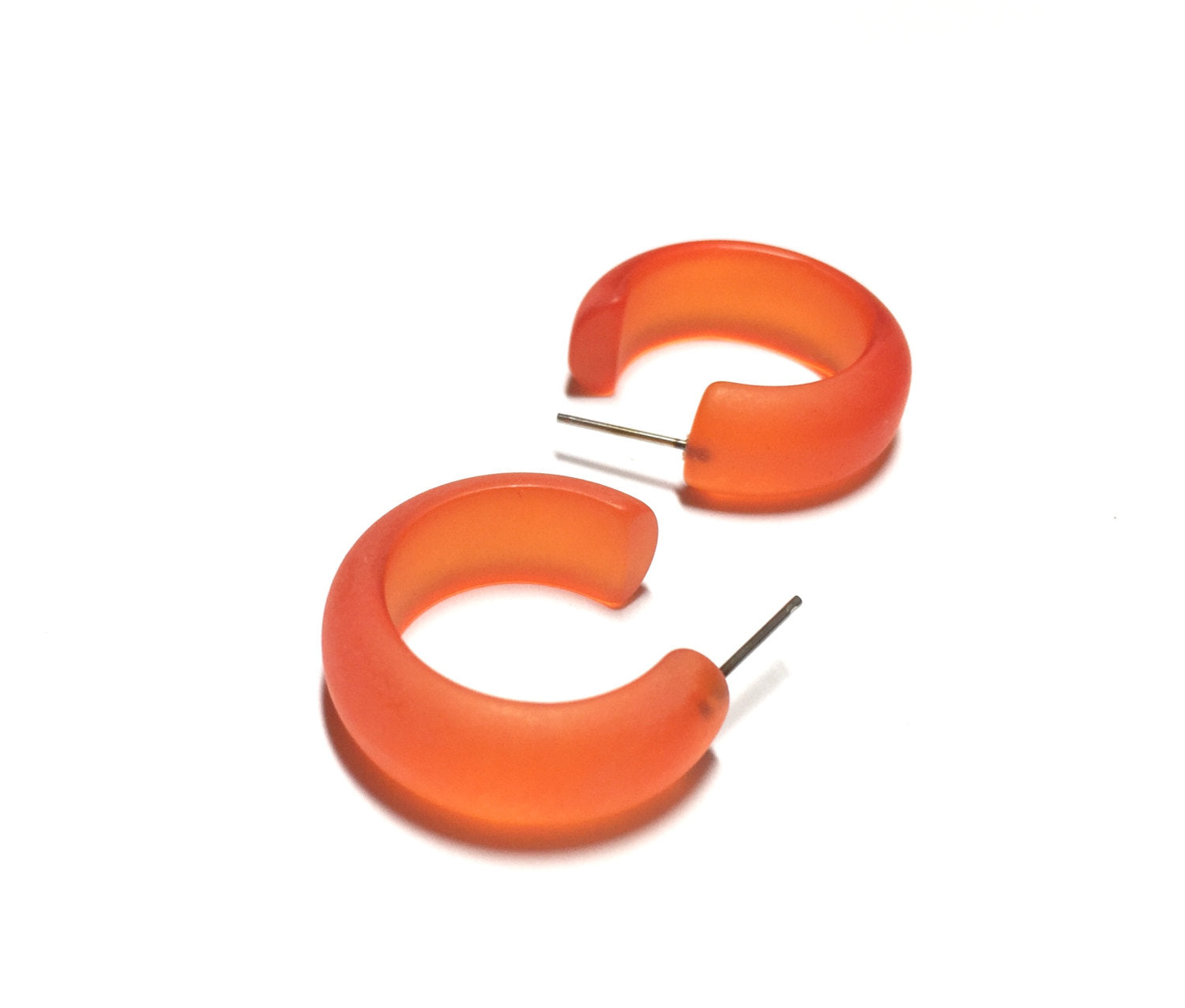 orange lucite earrings