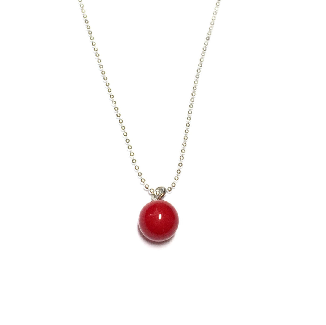 red simple necklace