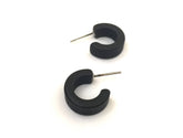 frosted black hoop earrings