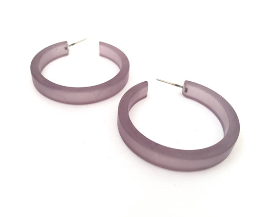silver grey classic hoops