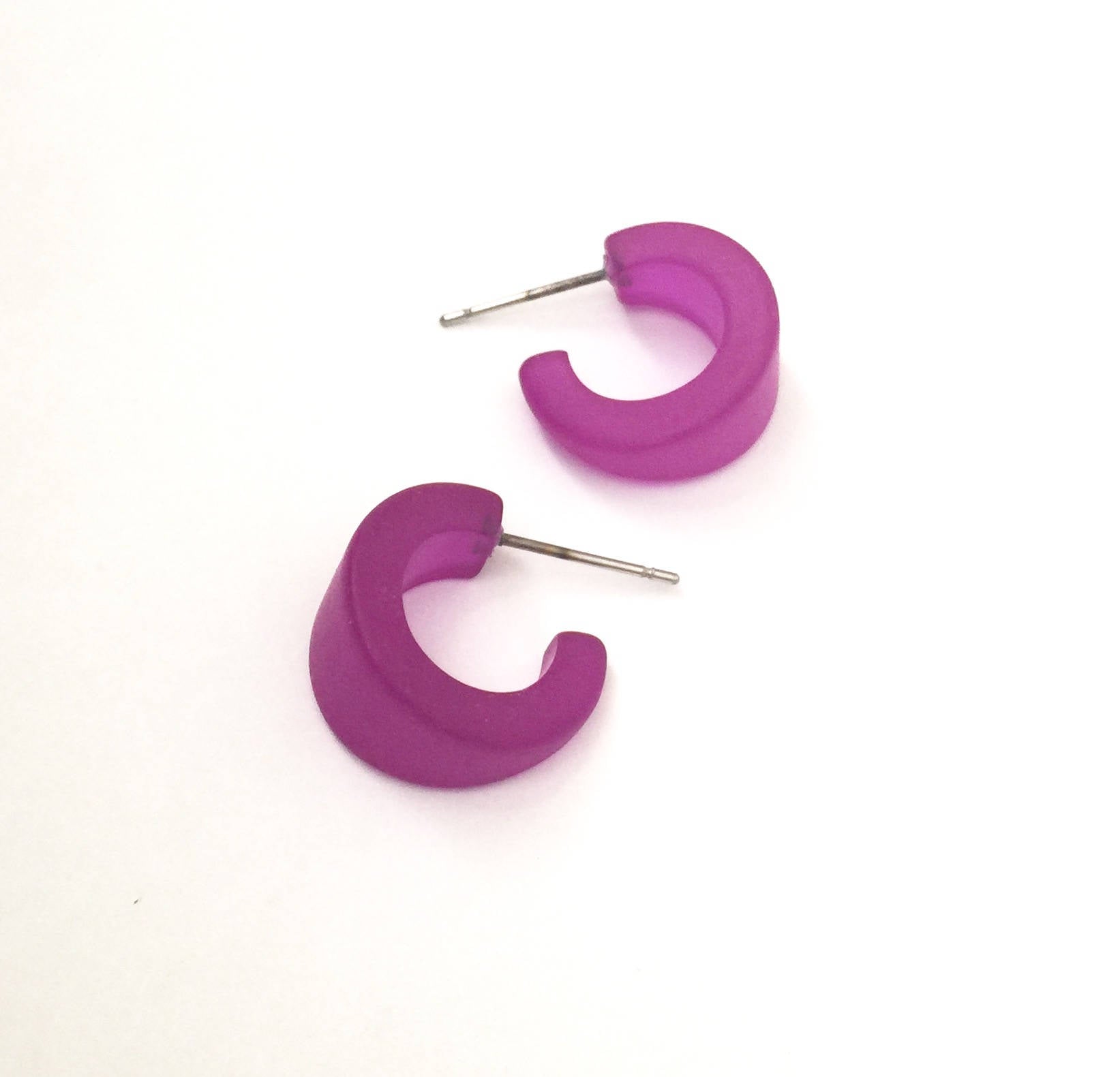 frosted violet tiny hoops