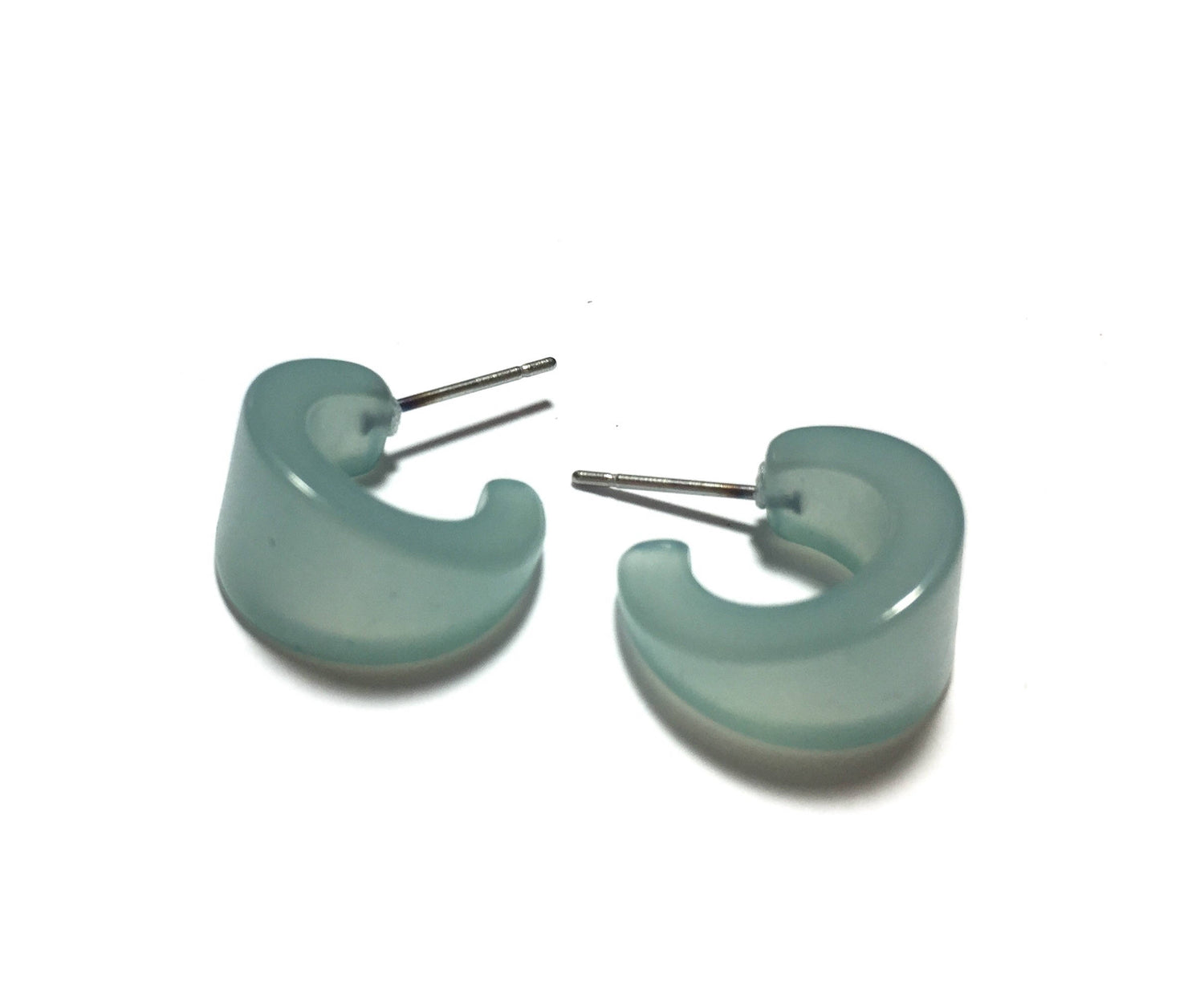 tiny blue hoop earrings