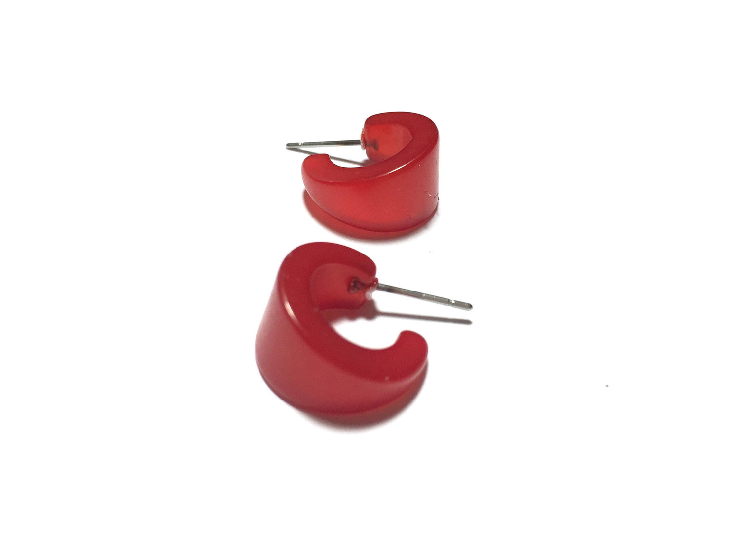 small red hoop earrings