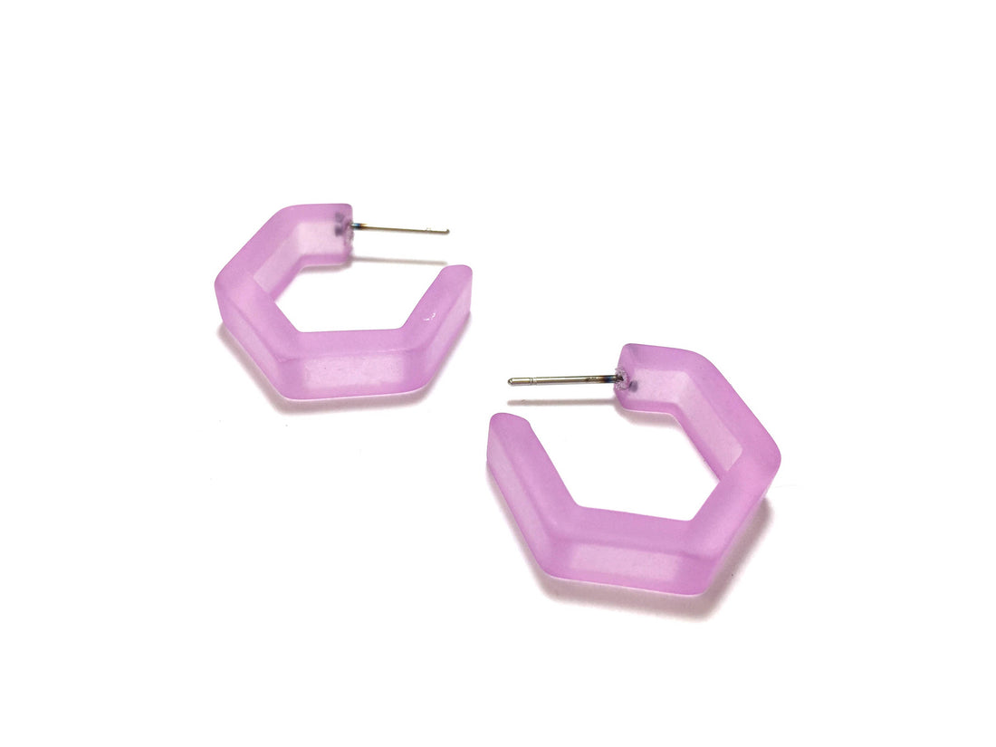 lavender hoop earrings