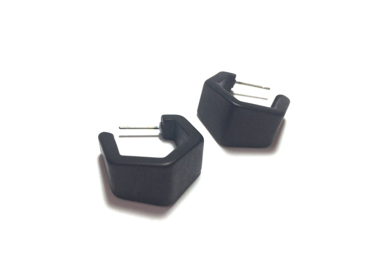 frosted lucite black earrings