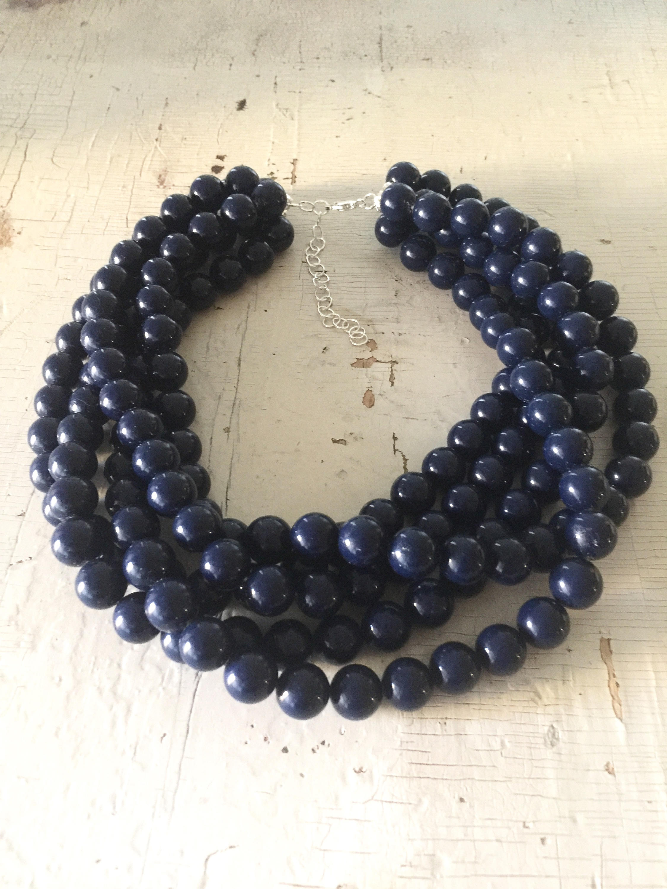 Navy chunky outlet necklace