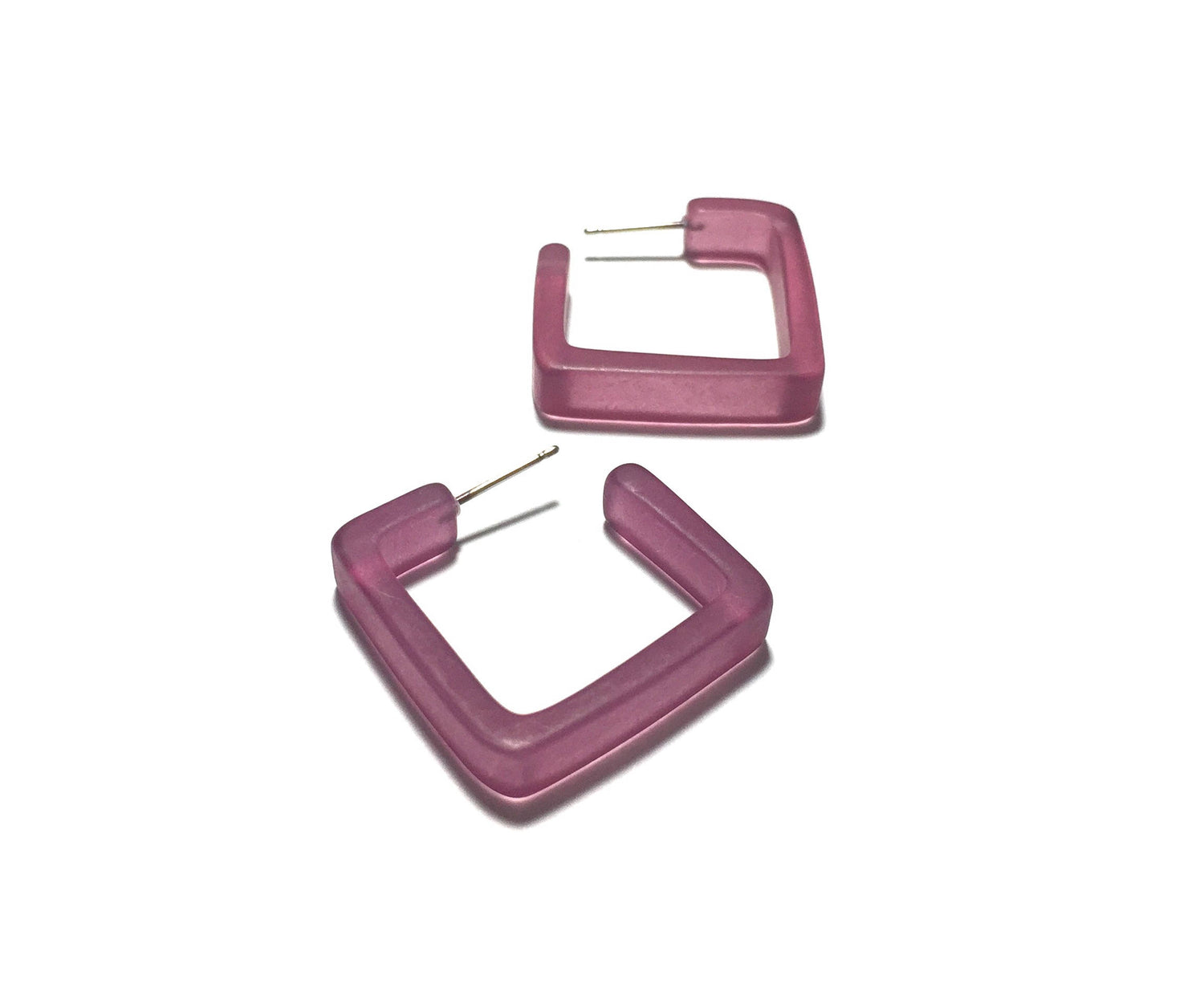 frosted square hoops purple