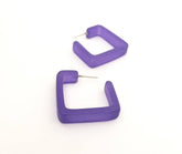 sapphire blue square hoops
