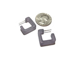 small grey square earrings