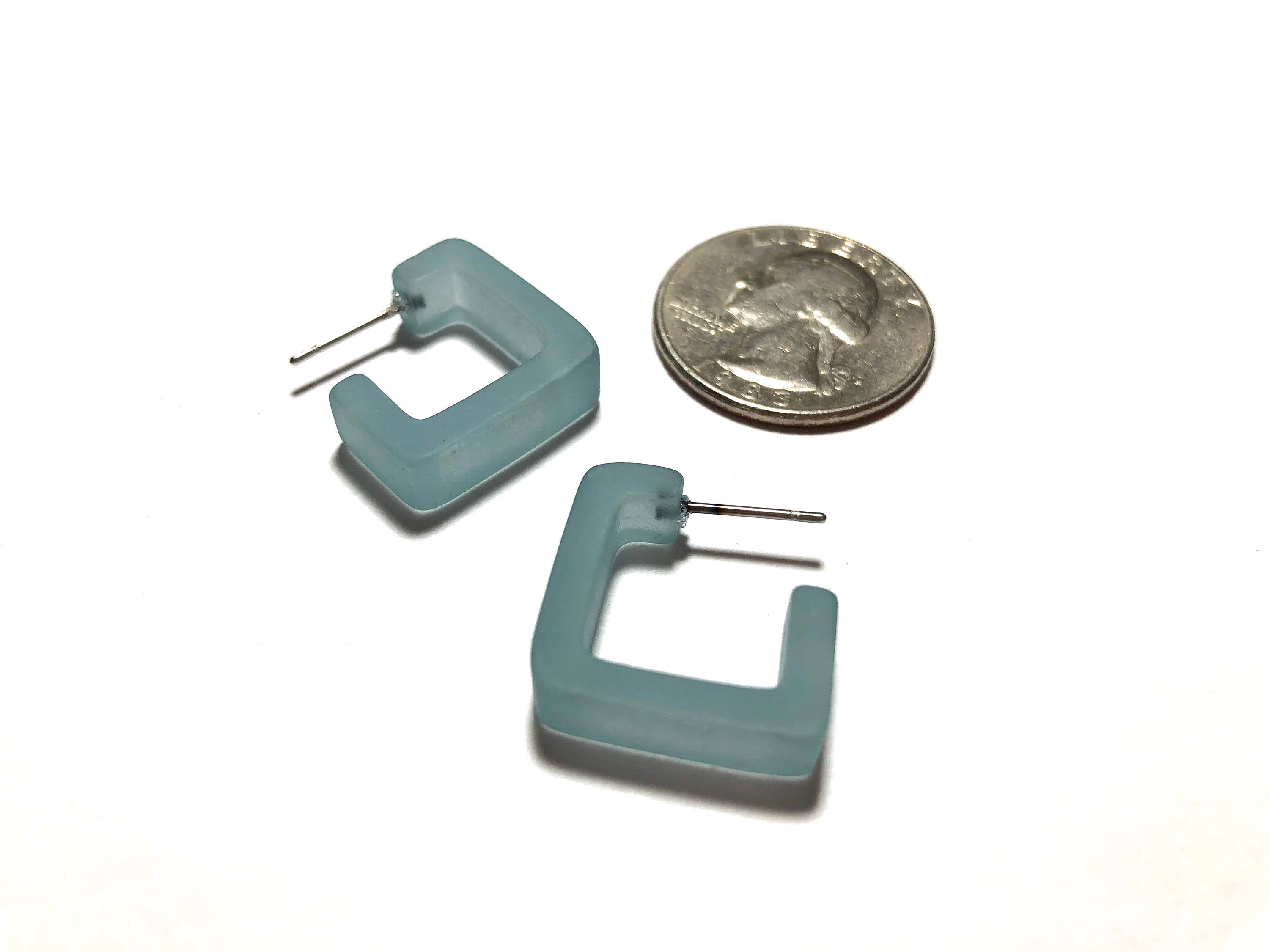 small square hoops teal