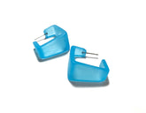 turquoise wide square earrings