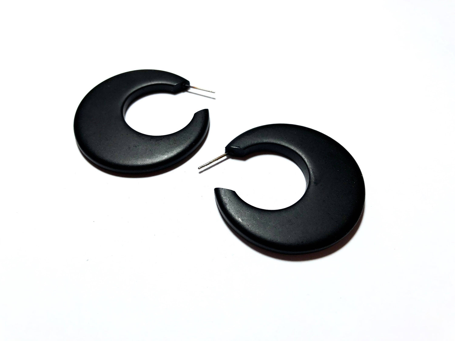 jet black hoop earrings