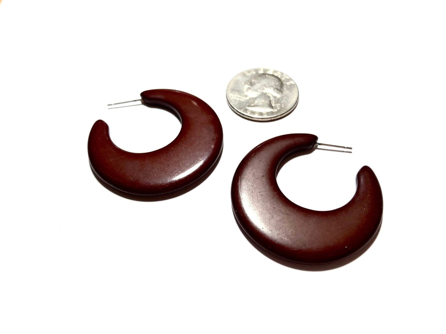 coffee brown hoop earrings