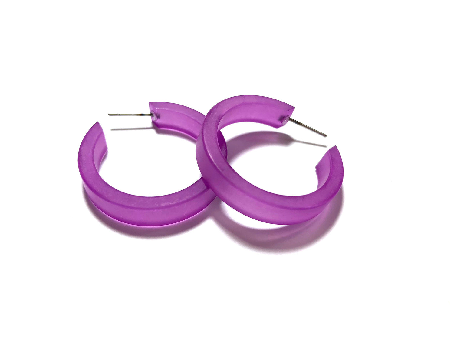violet frosted earrings