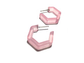frosted hoop earrings pink