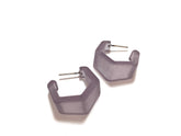 grey frosted hoop earrings
