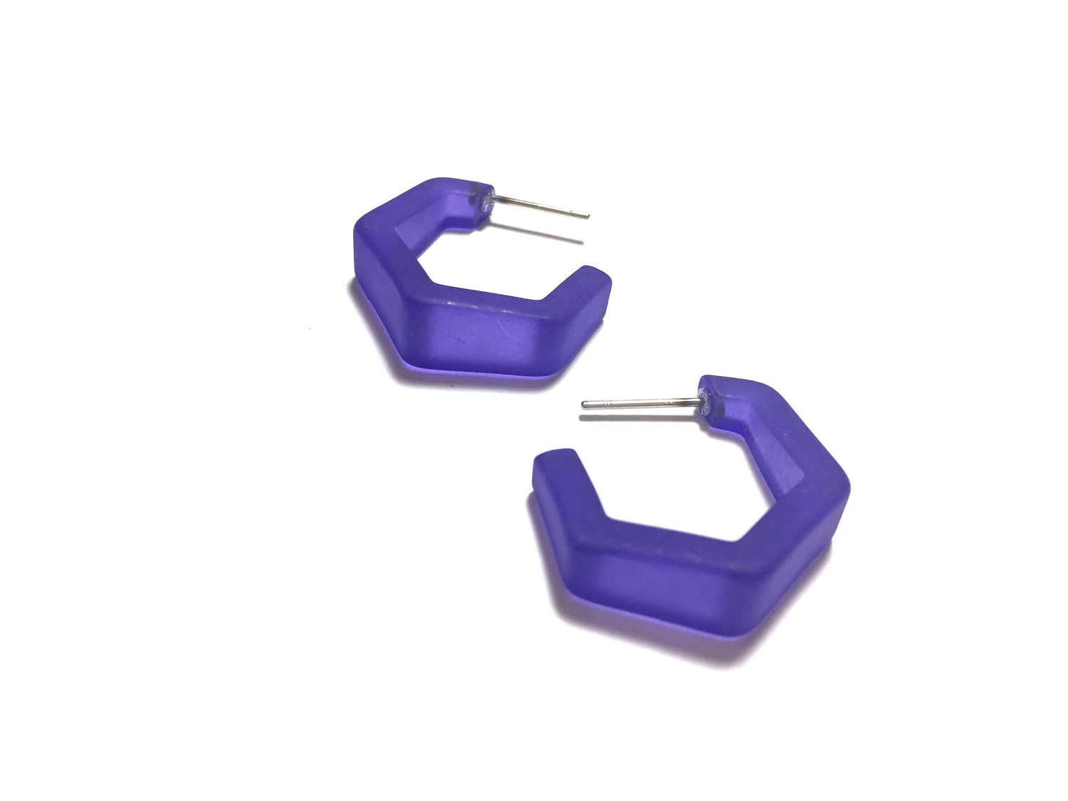 tapered hex hoops blue