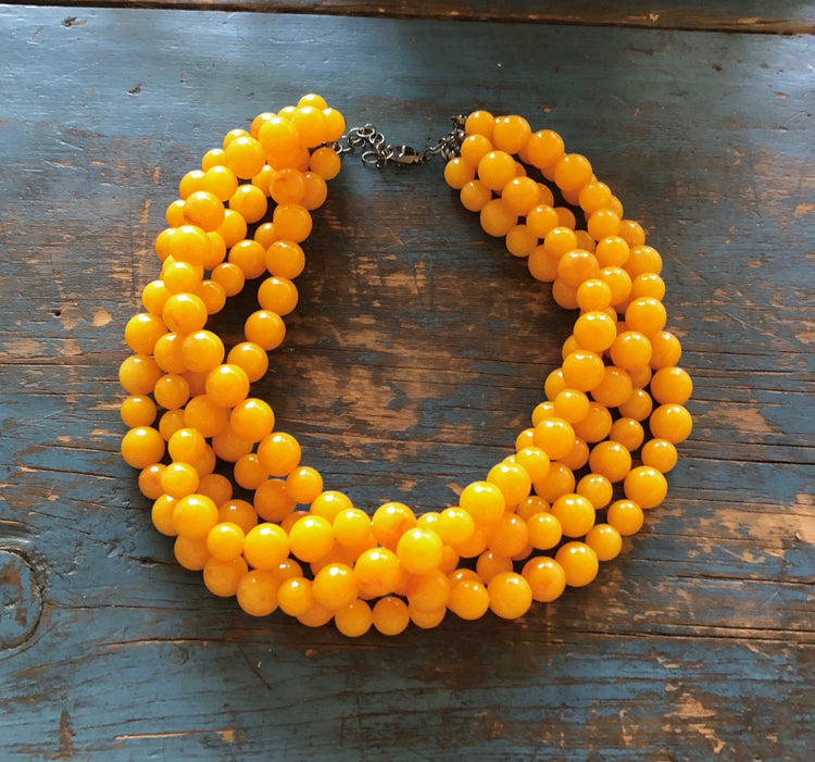 dark yellow statement necklace