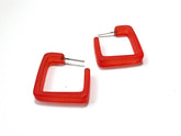 bright red square hoops