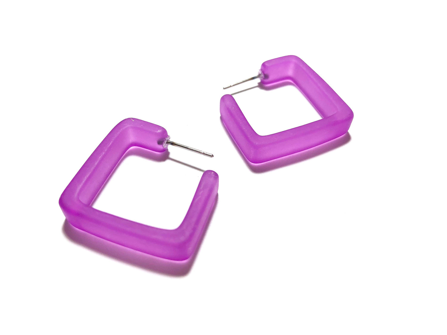 minimal violet earrings
