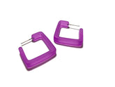square earrings violet