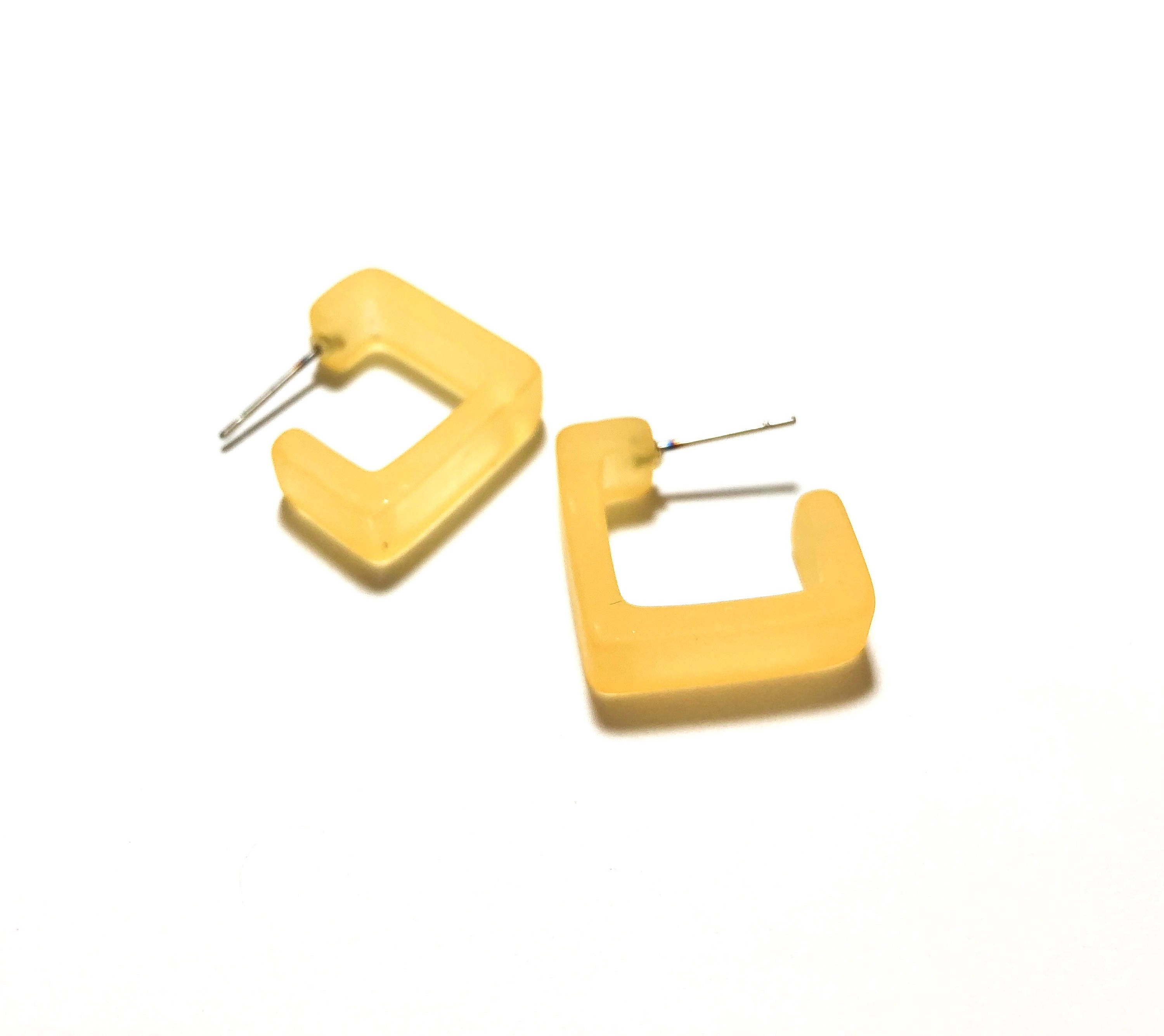 yellow square hoops