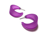 tapered lucite hoops violet