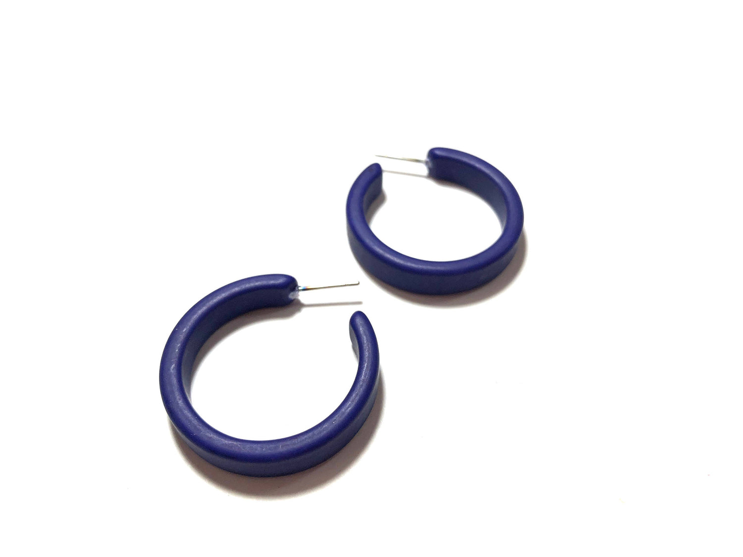 navy hoop earrings