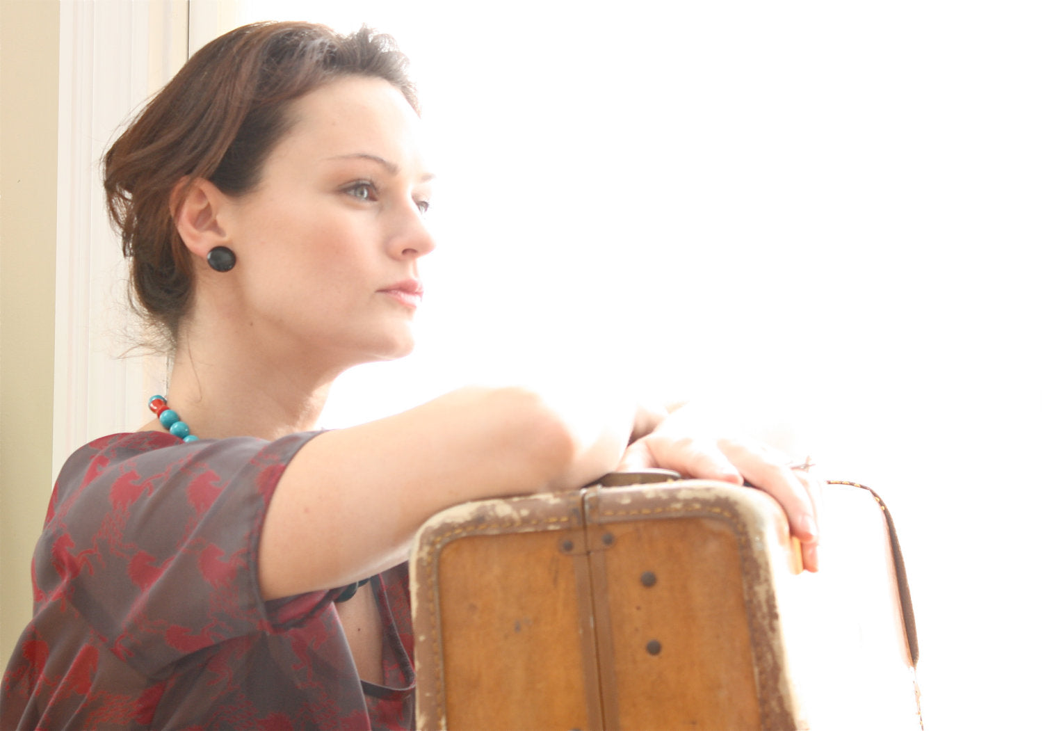 black disc earrings