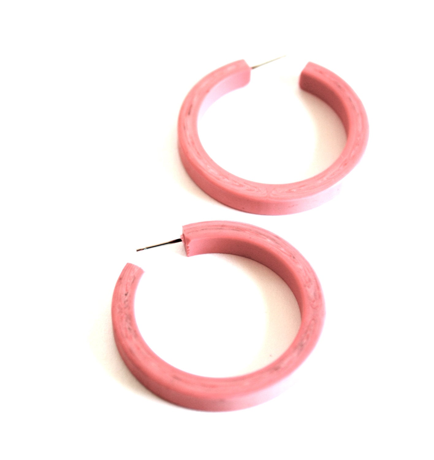 pastel pink classic hoops