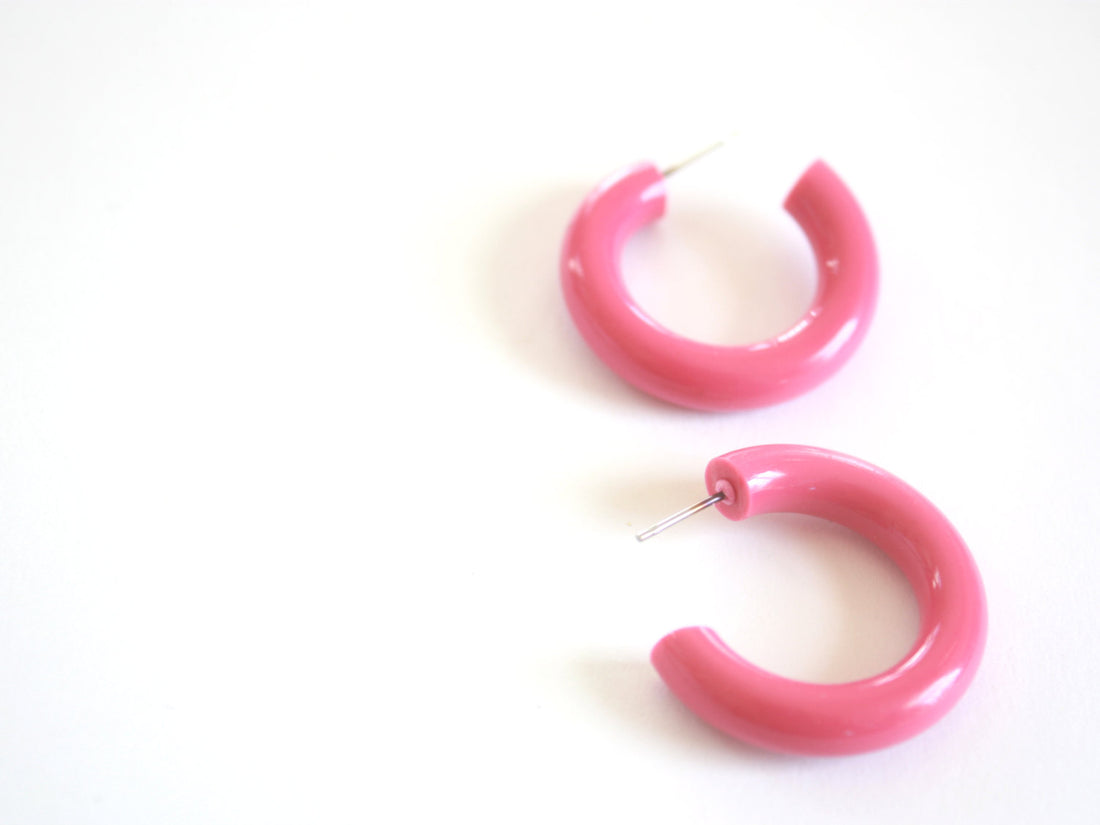 bright pink tube hoops
