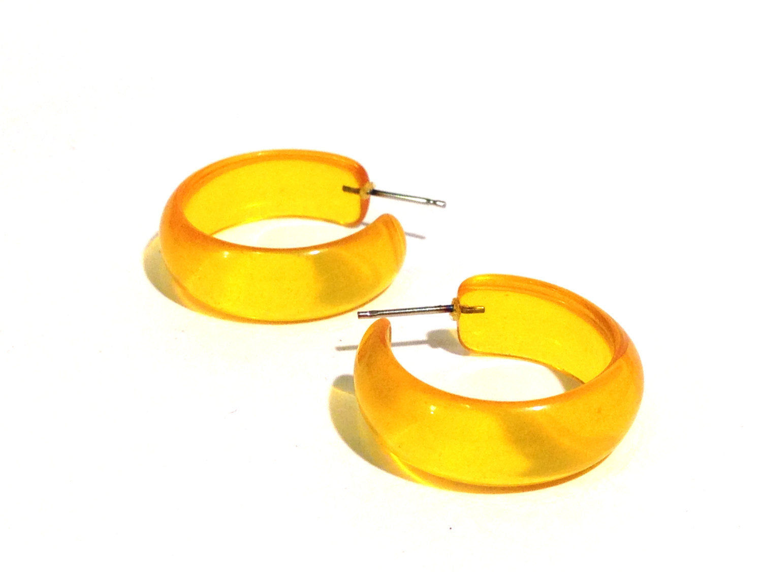 bright yellow simple hoops