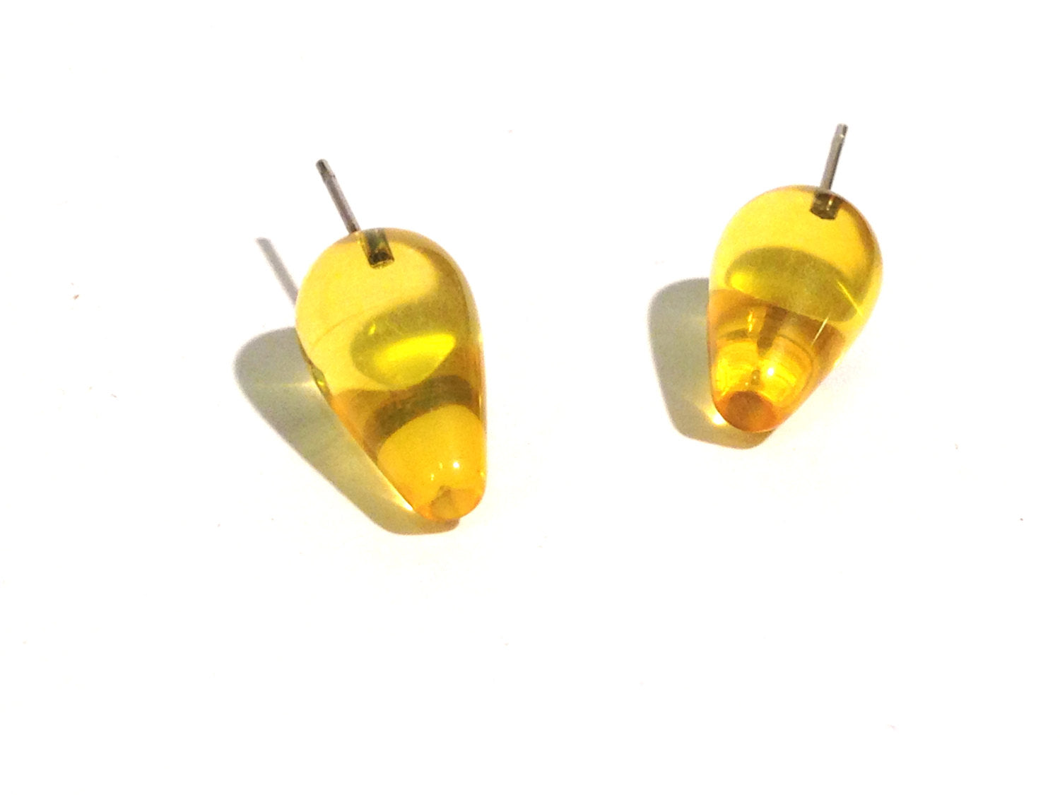 yellow stud earrings spike
