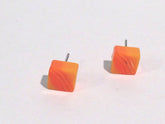 vintage lucite orange stud earrings