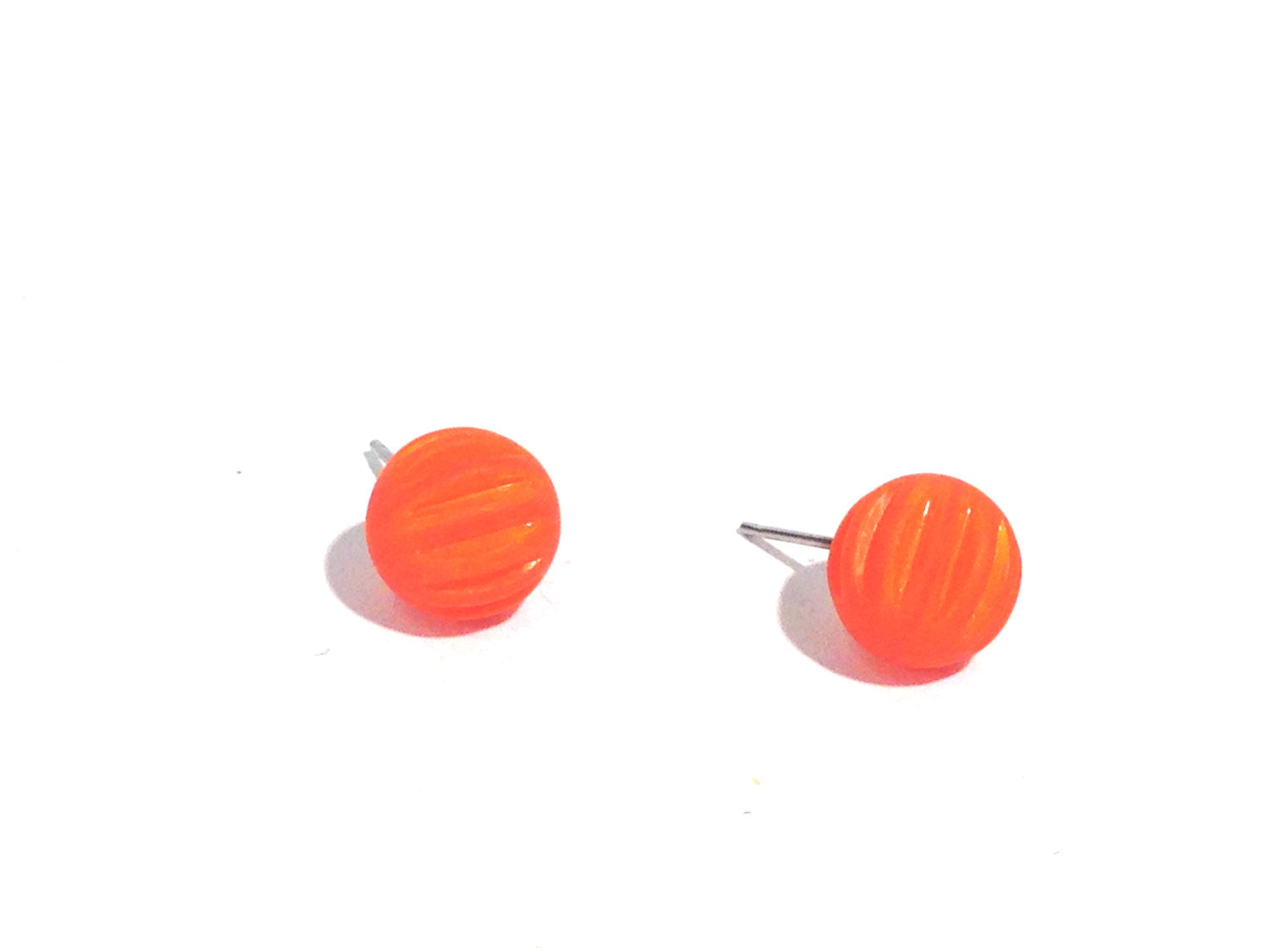 orange post earrings