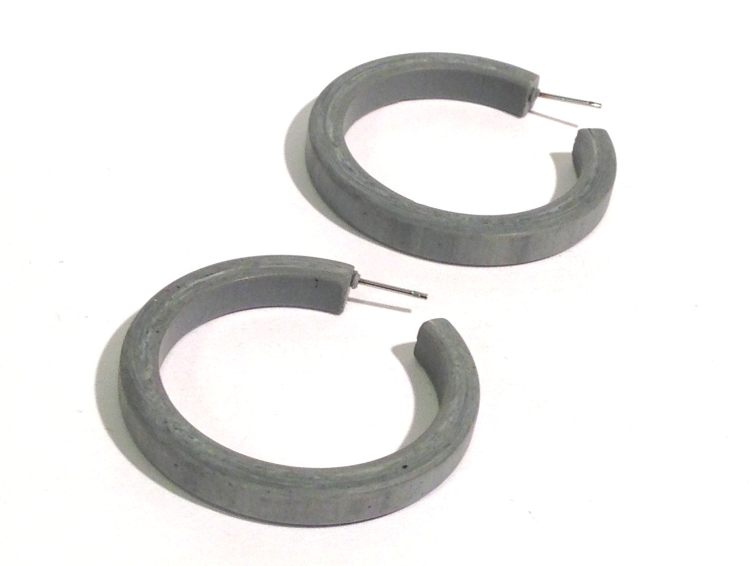 grey classic hoop earrings