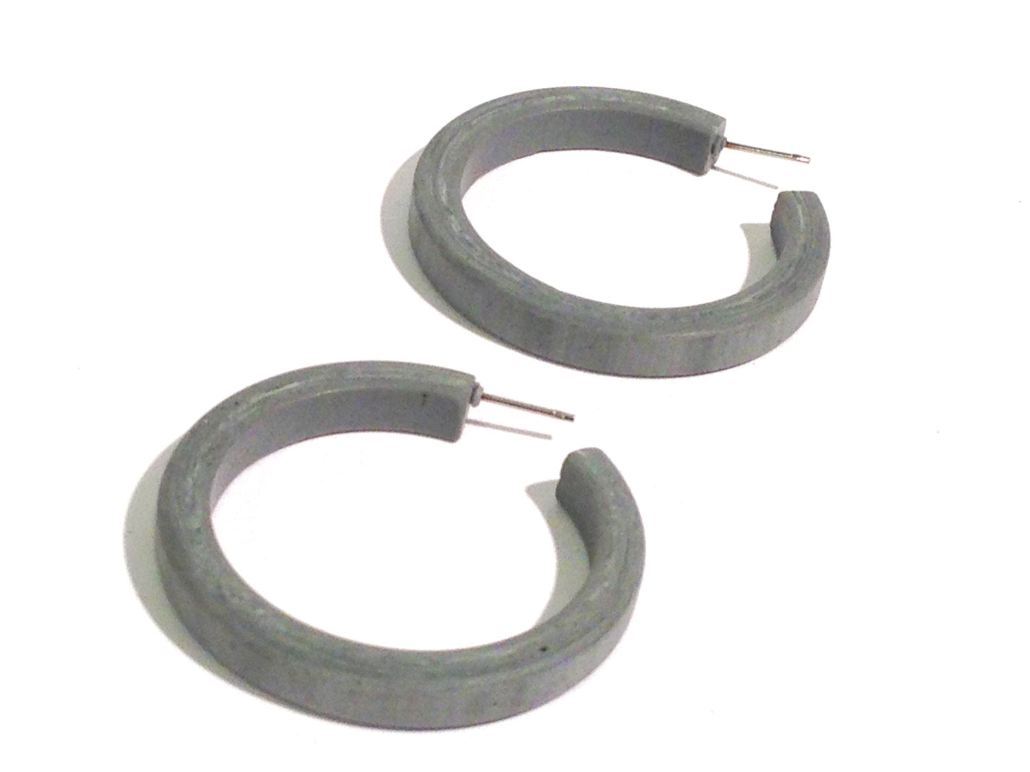 marbled grey hoop earrings