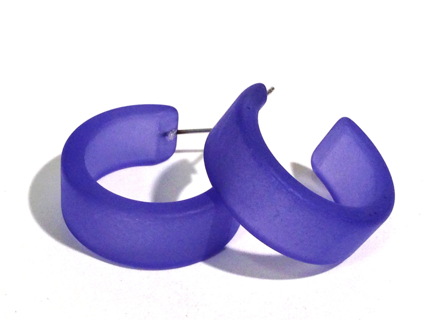 cobalt frosted earrings