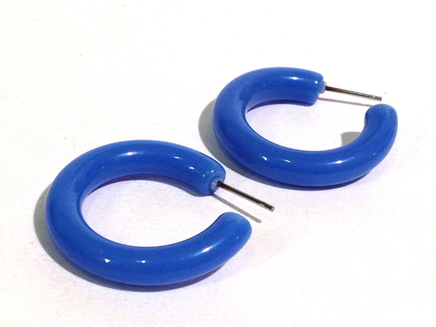 blue tube hoops lucite