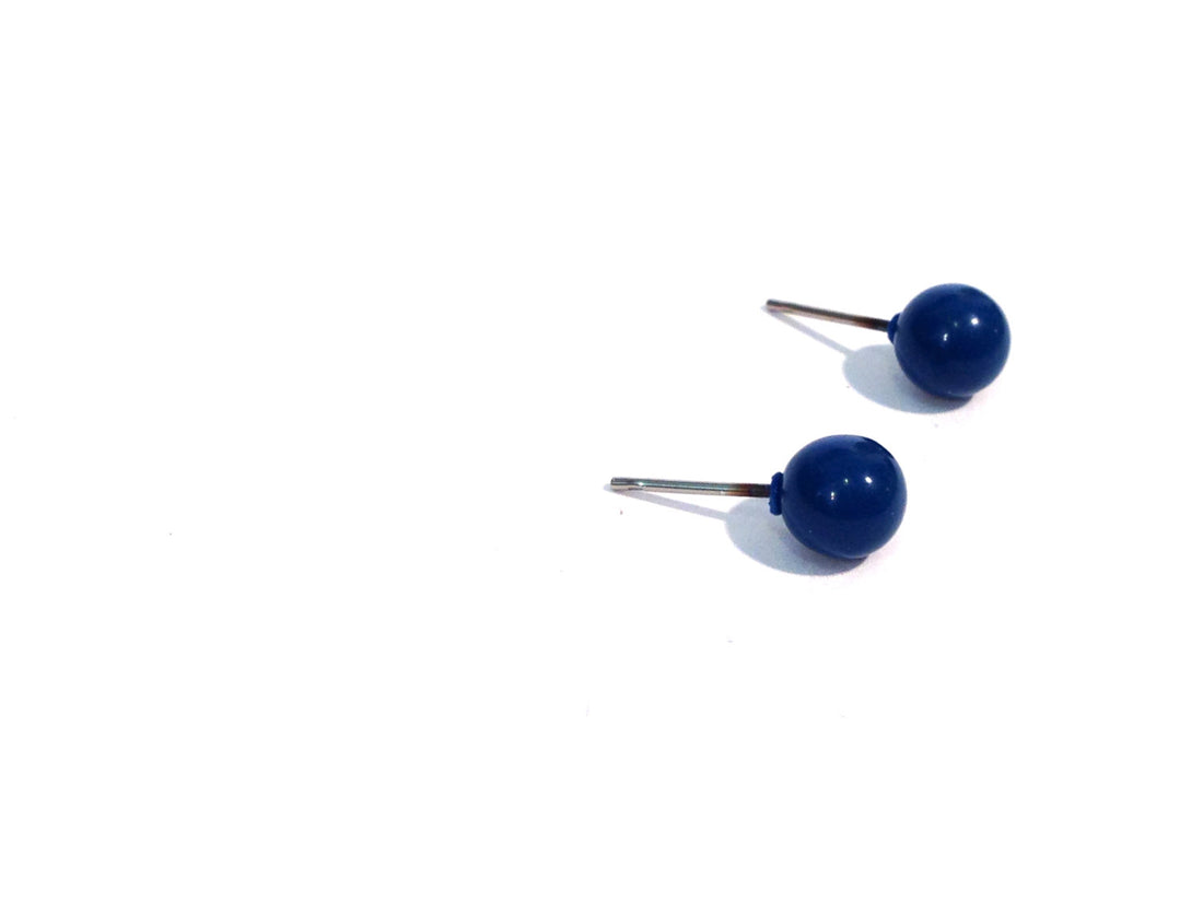 tiny navy earrings