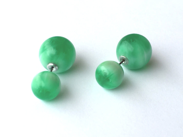 green 2 sided earrings