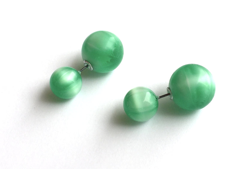 green moonglow 2 sided studs