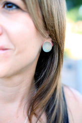 button earrings green lucite
