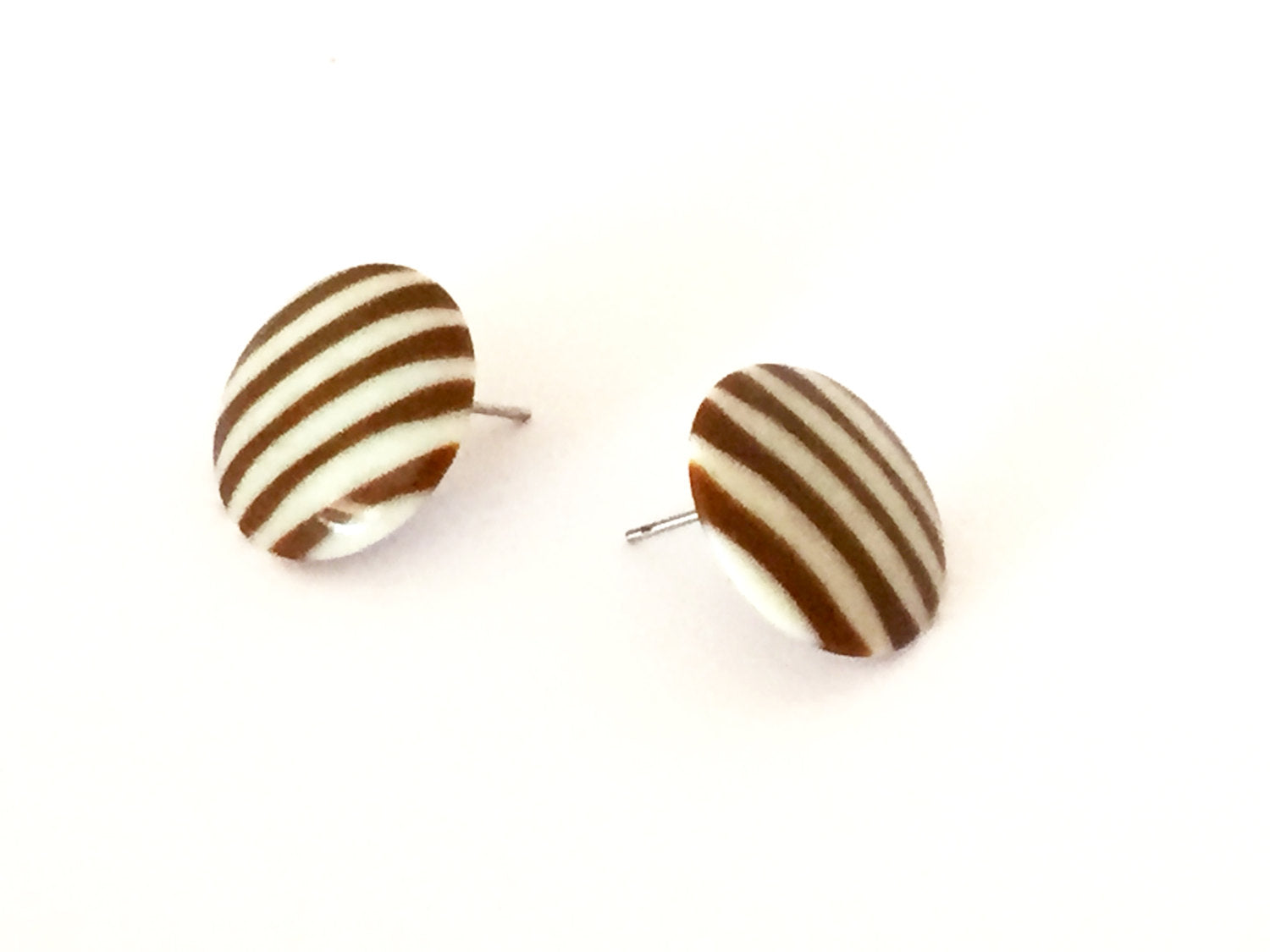 brown stripe earrings