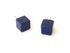 navy cube earrings