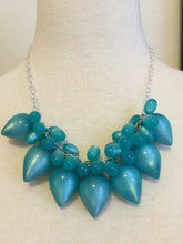 vintage lucite aqua necklace