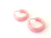 speckled pink hoop earrings